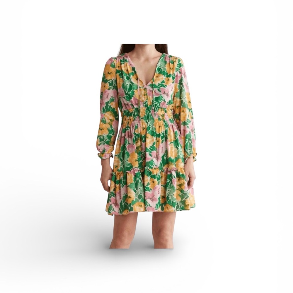 Taylor Fit & Flare Smocked Mini Dress Size 4